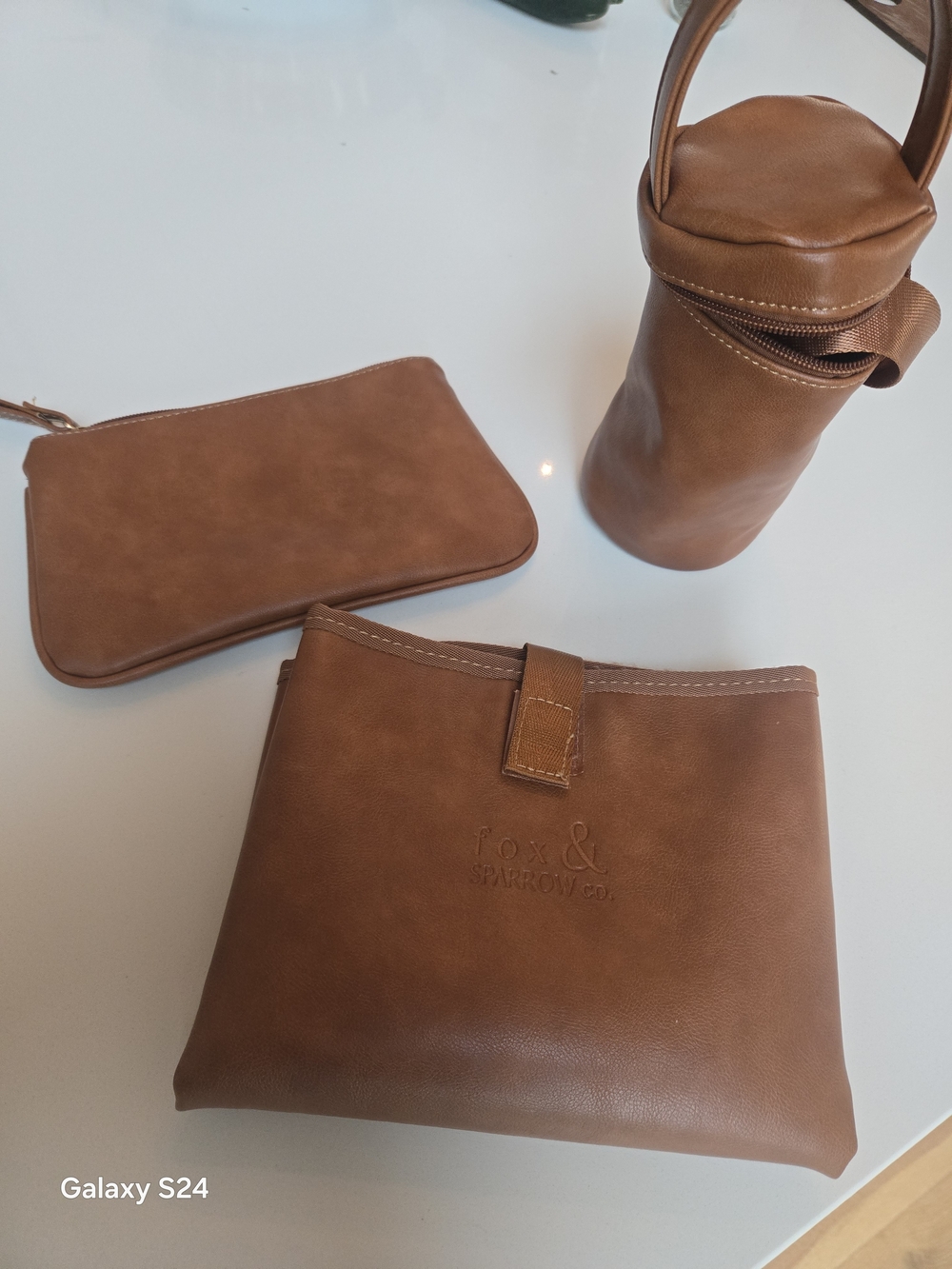 sparrow Tan Leather Organizer Pouch